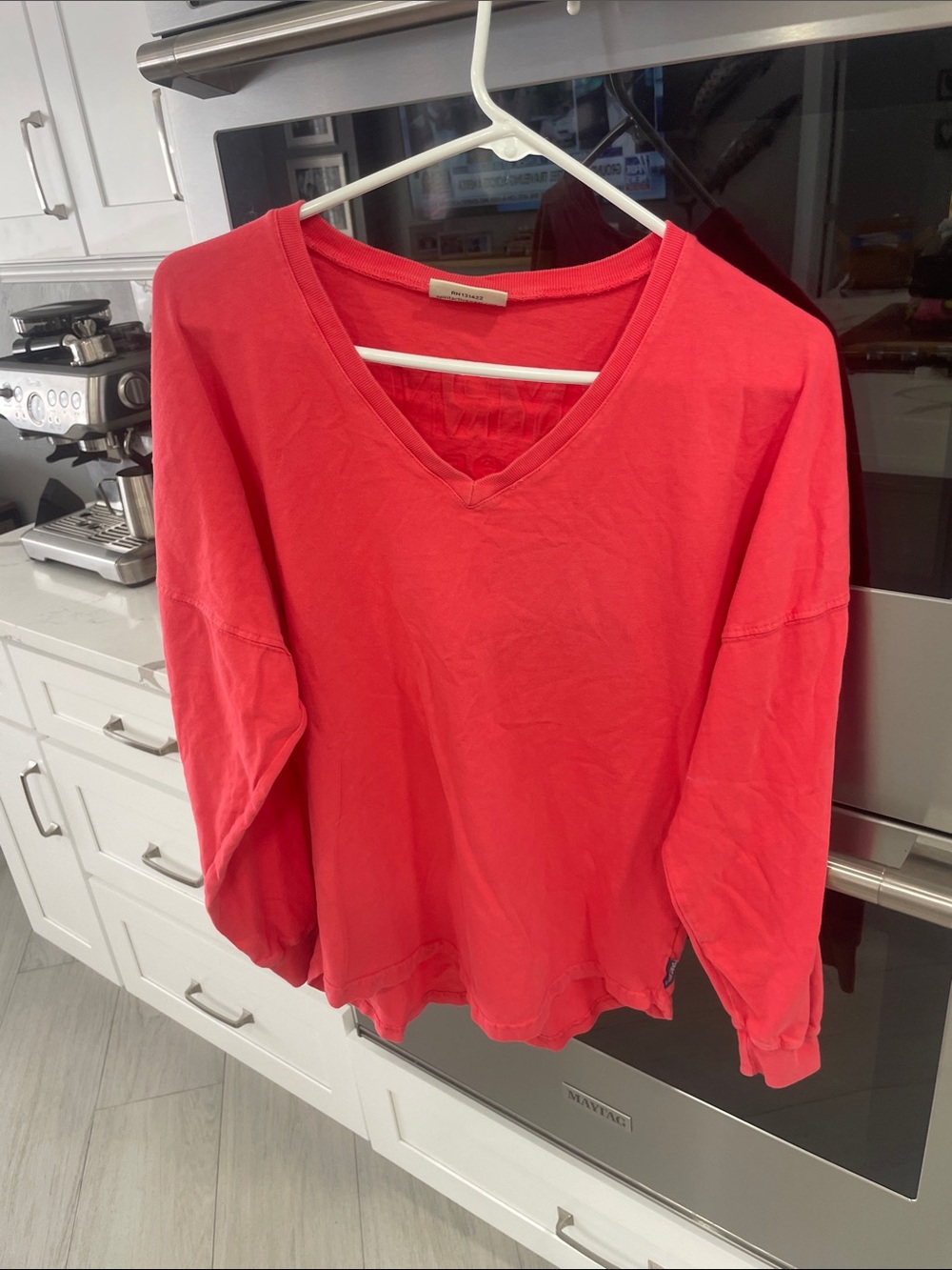 Spirit Women's V-Neck Sweatshirt — Coral